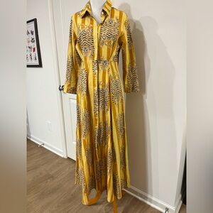 Women’s animal Yellow Patterned Maxi Dress
